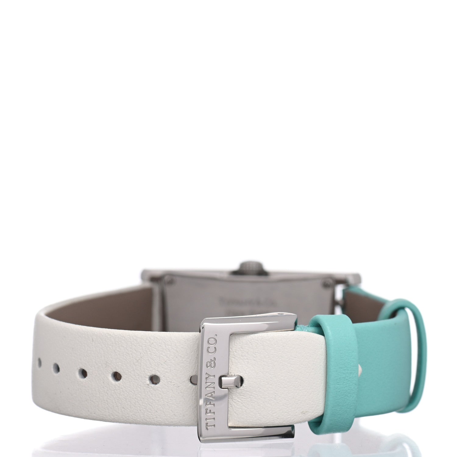 Tiffany Stainless Steel Calfskin 22mm East West 2-Hand Quartz Watch Tiffany Blue 3 of 4
