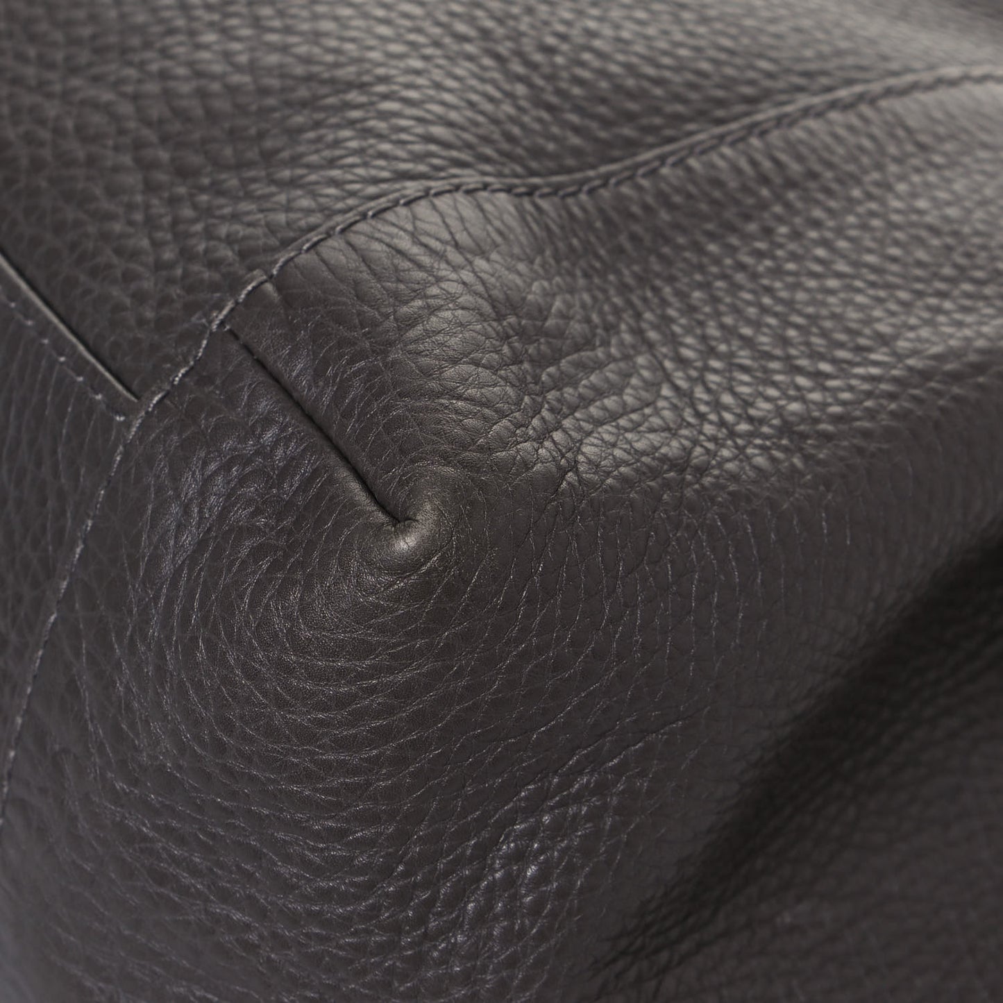 Pebbled Calfskin Medium Greenwich Shoulder Bag Grey