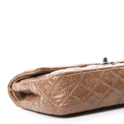 Chanel Crinkled Patent Quilted Medium Double Flap Brown 6 of 11