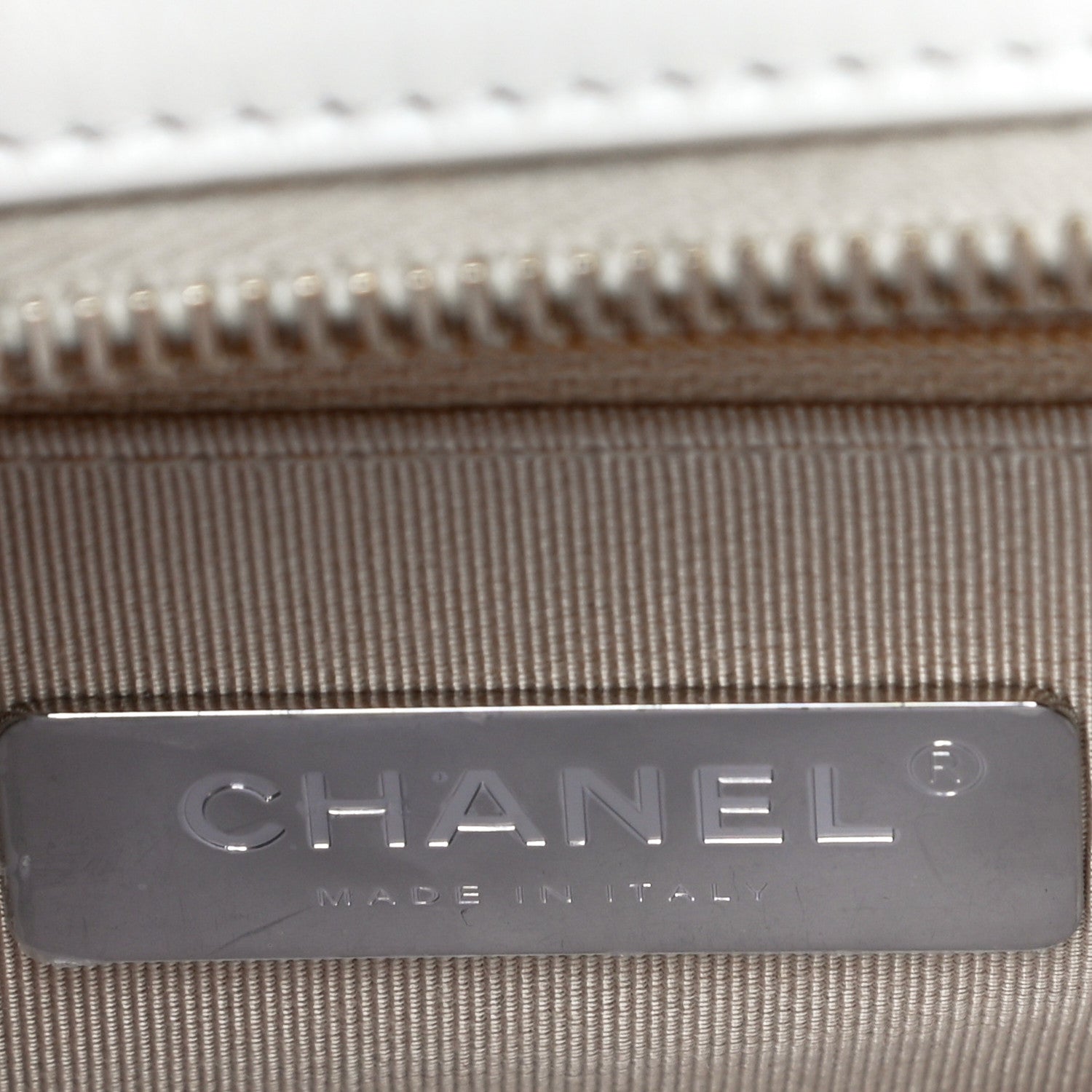 Chanel Calfskin Wool Felt Embossed Small Gabrielle Logo Hobo White 6 of 13