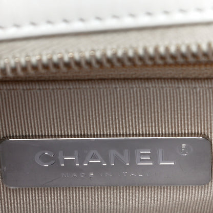 Chanel Calfskin Wool Felt Embossed Small Gabrielle Logo Hobo White 6 of 13