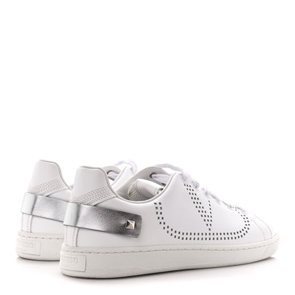 Valentino Garavani Calfskin Womens Backnet Sneakers 38.5 White Silver 4 of 11