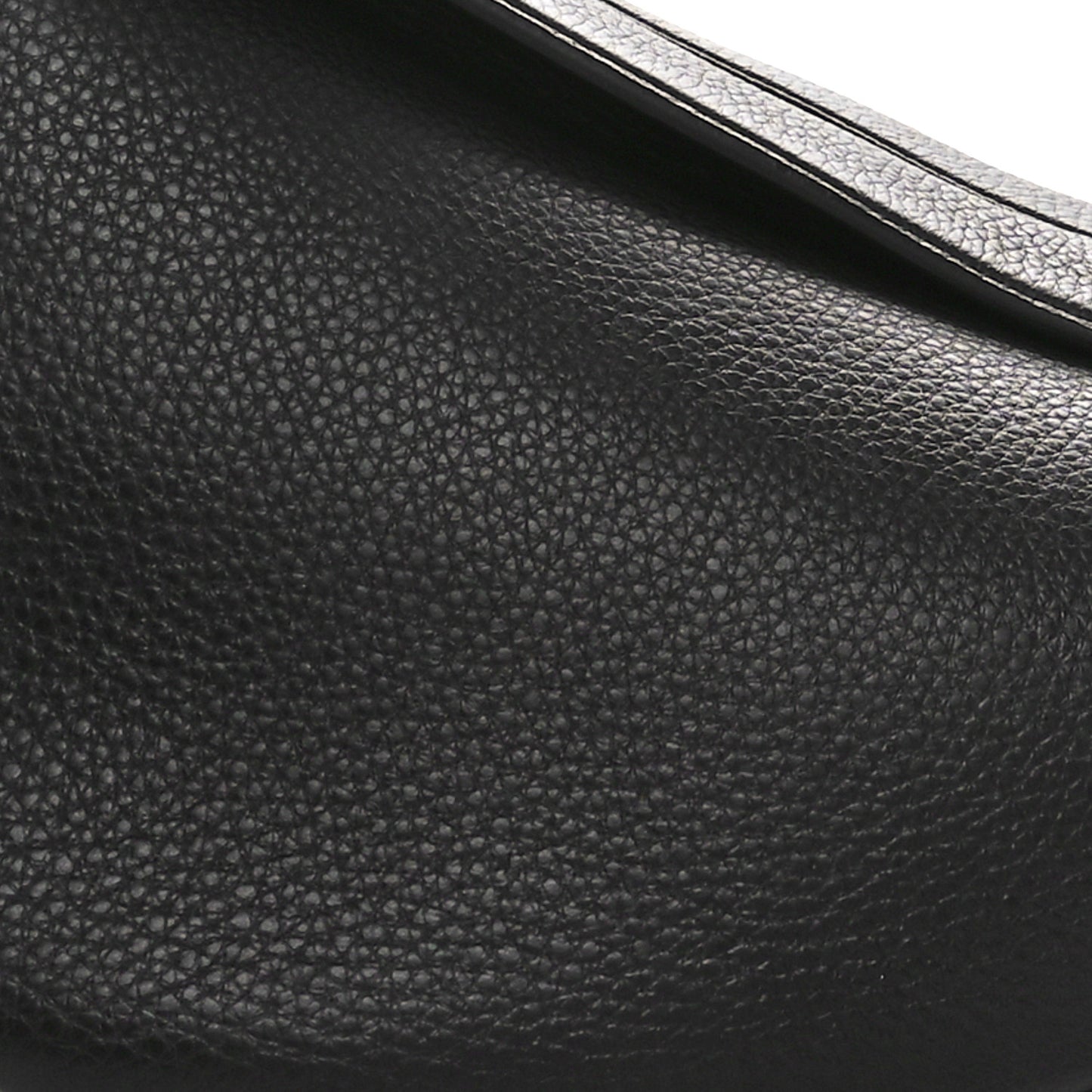 Grained Calfskin Large Slouchy Banana Bag Black