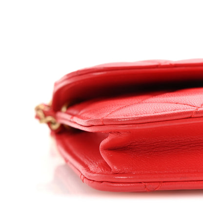 Chanel Lambskin Quilted Pearl Crush Clutch With Chain Red 10 of 11