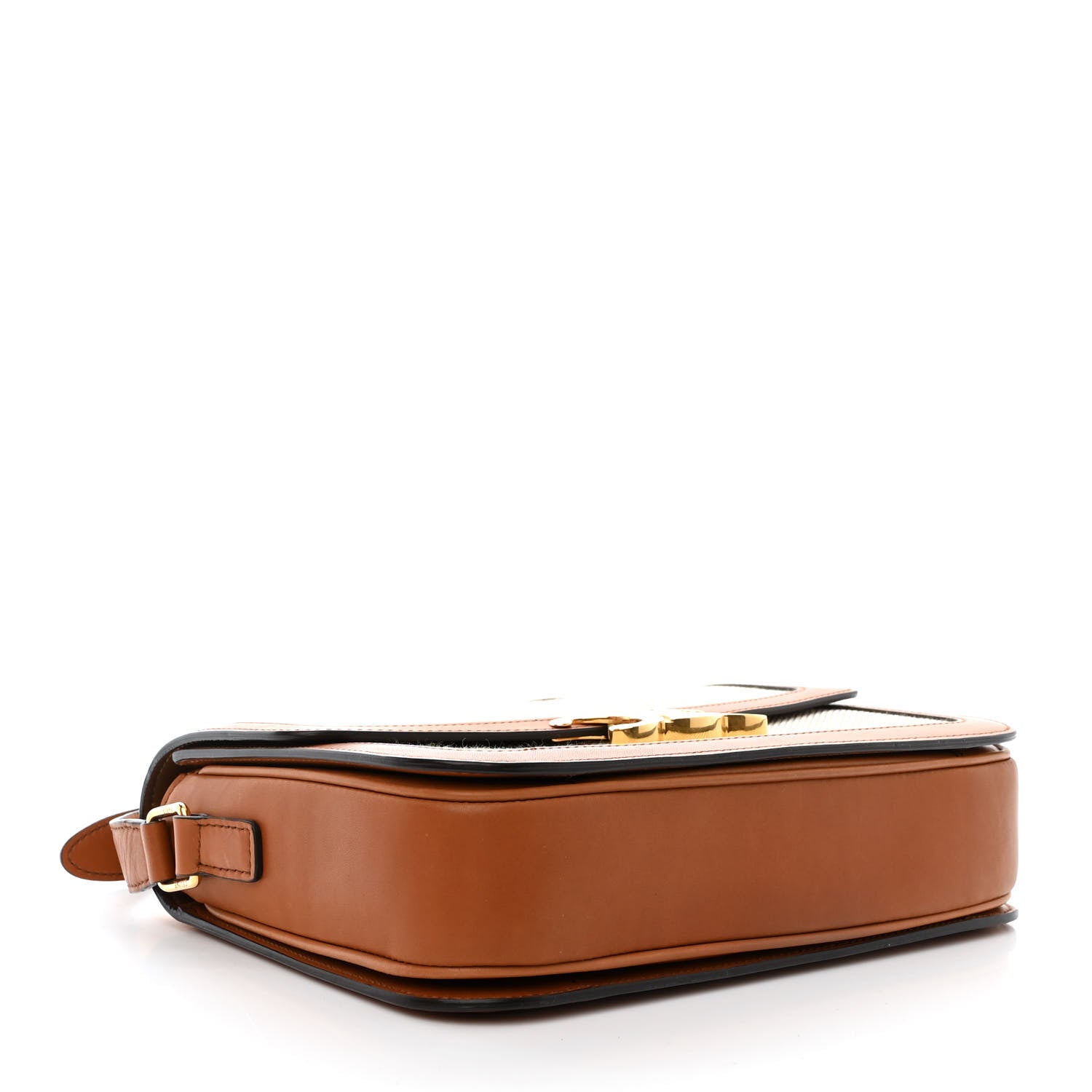 Celine Textile Calfskin Classique Triomphe Bag Natural Tan 4 of 14