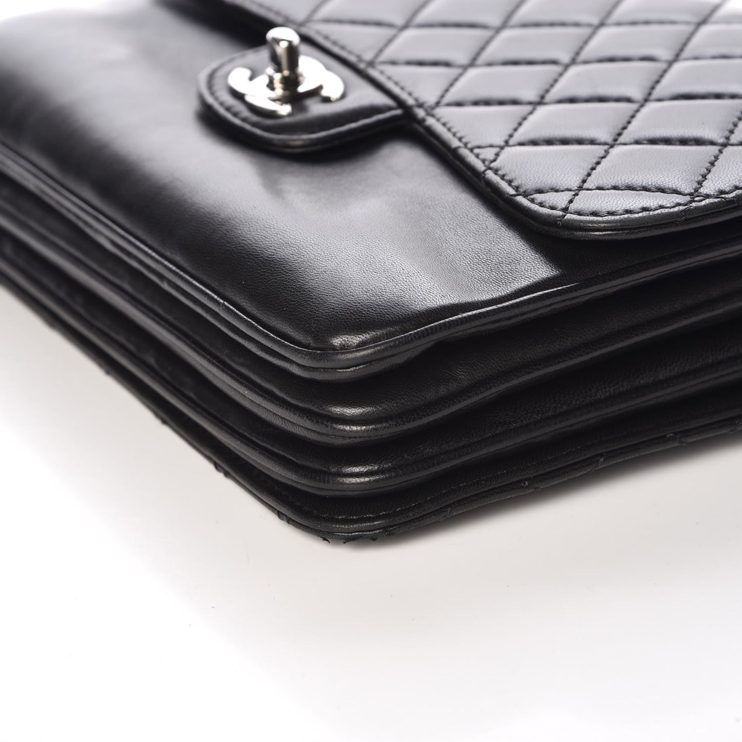 Lambskin Quilted Flap Black