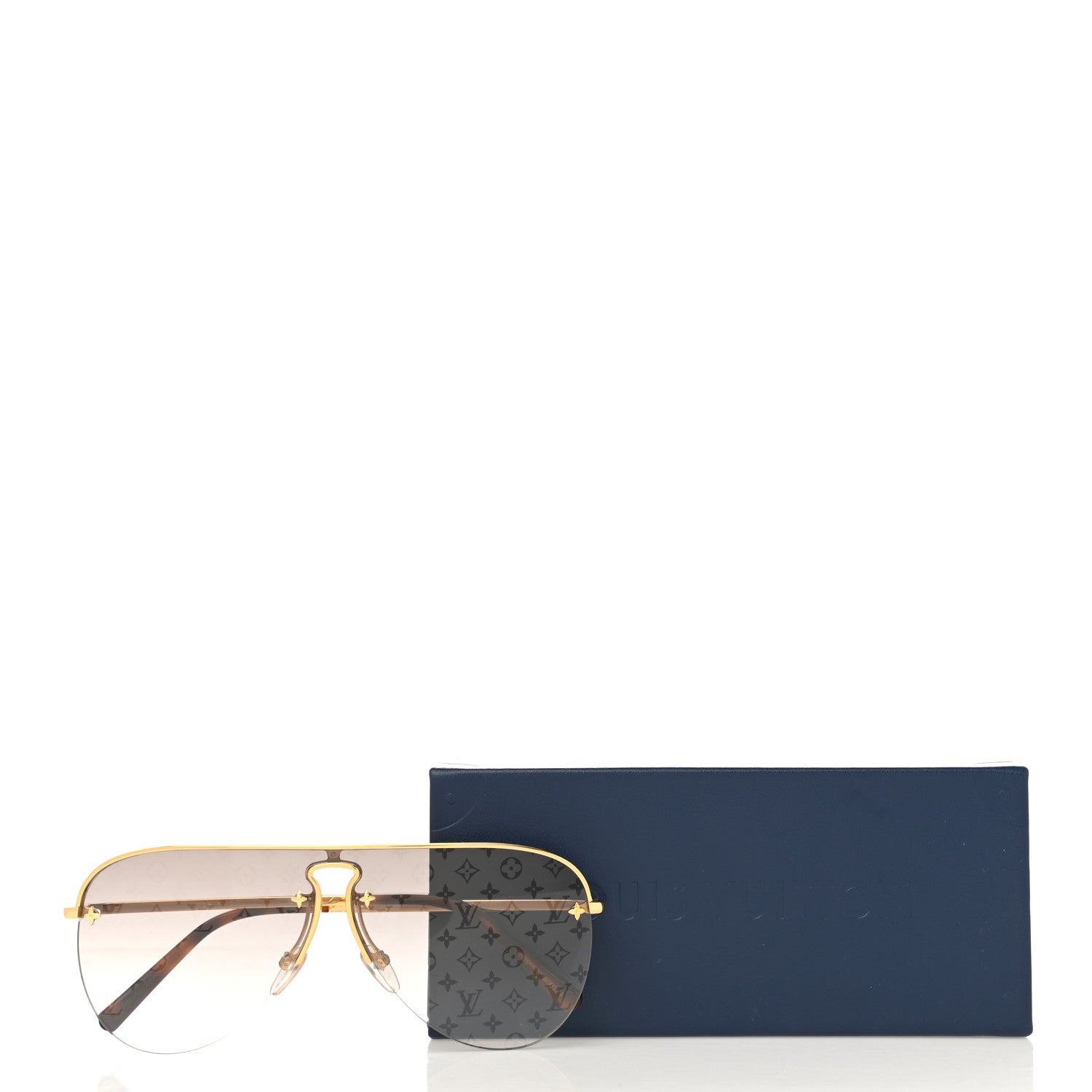 Louis Vuitton Grease Mask Sunglasses Z1469U Gold 1083740