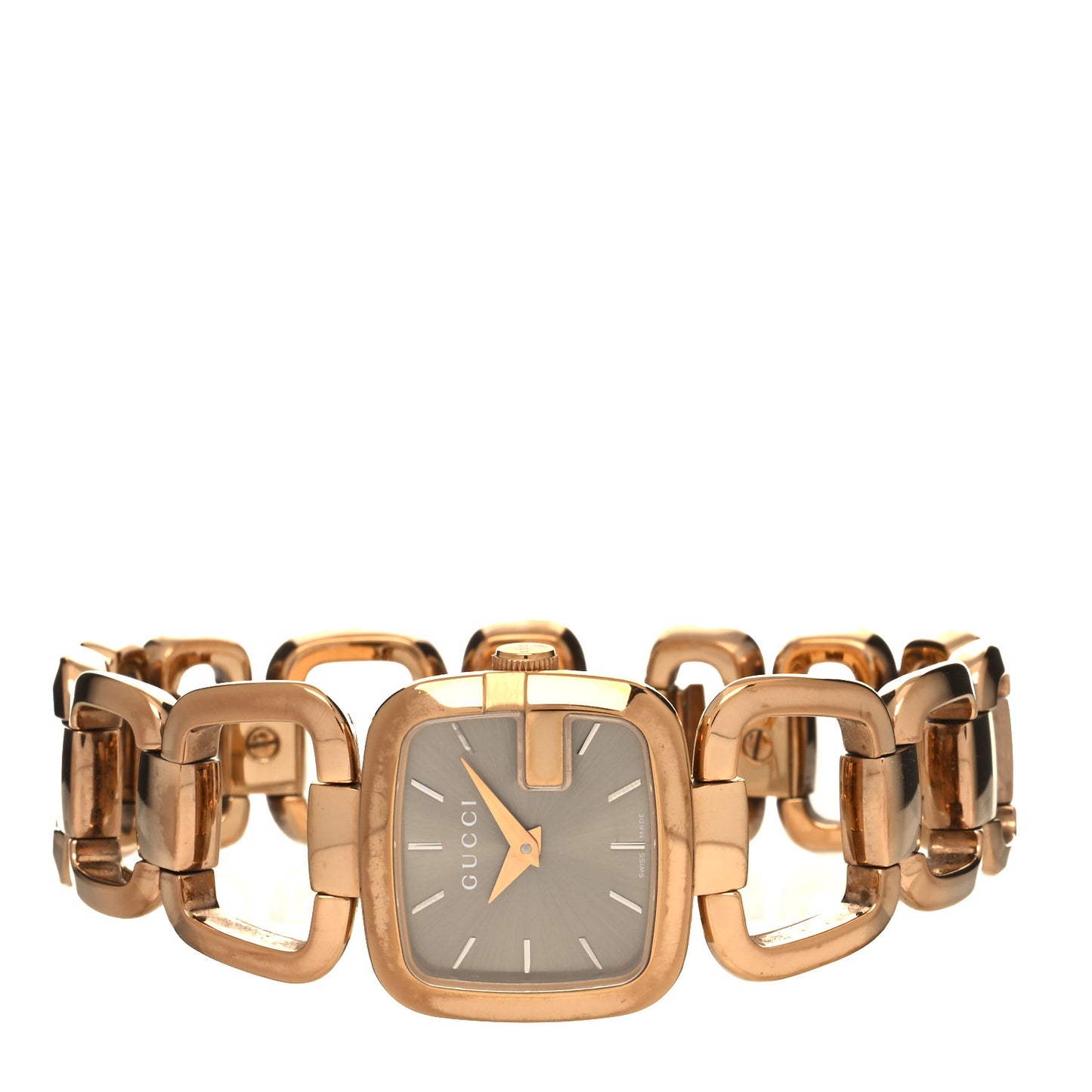 Stainless Steel 24mm G-Gucci Square Quartz Watch Brown
