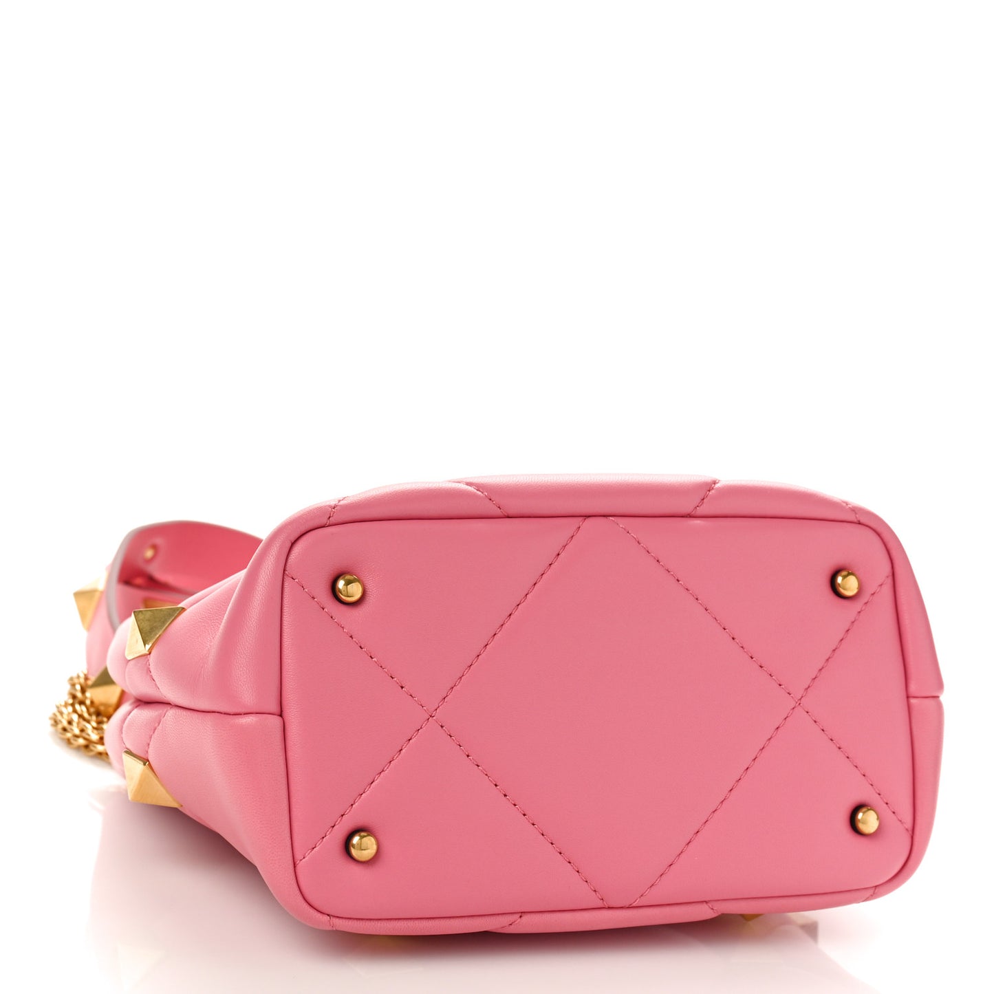 Nappa Small Roman Stud The Handle Bag Flamingo Pink