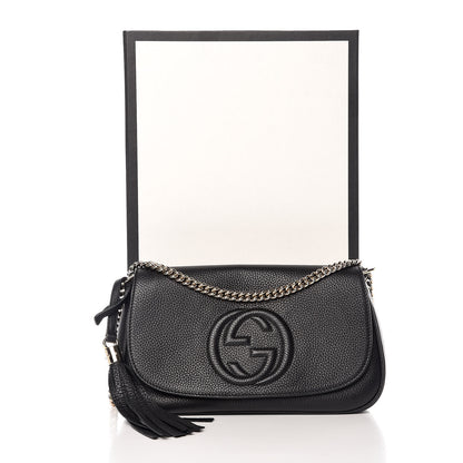 Gucci Pebbled Calfskin Medium Soho Flap Crossbody Black 11 of 11