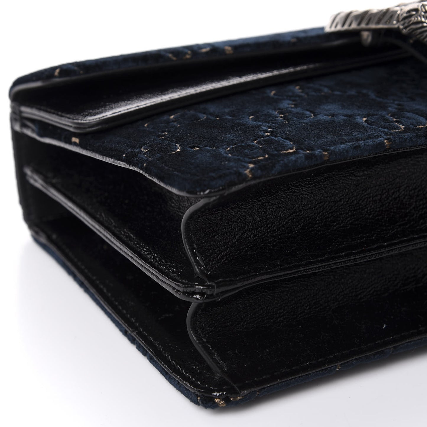 Velvet Skipper GG Monogram Small Dionysus Shoulder Bag Blue Beige Black