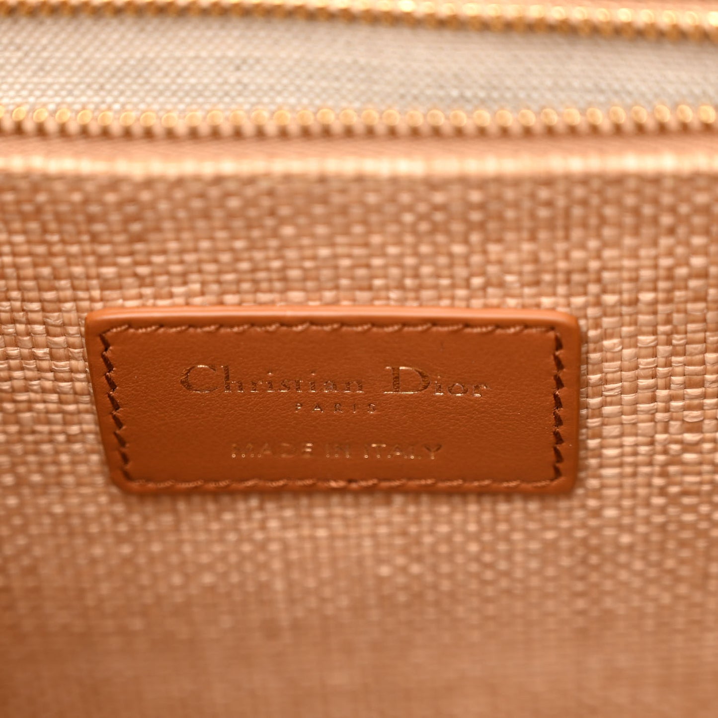 Raffia Macro Cannage Small Book Tote Natural