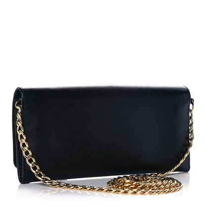 Prada Saffiano Lux Chain Wallet Black 2 of 11