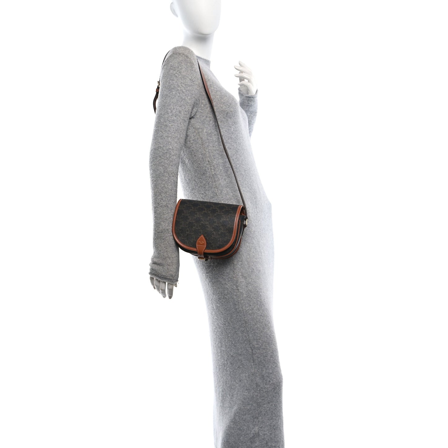 Triomphe Canvas Medium Folco Bag Tan