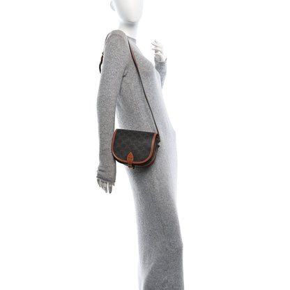 Celine Triomphe Canvas Medium Folco Bag Tan 2 of 9