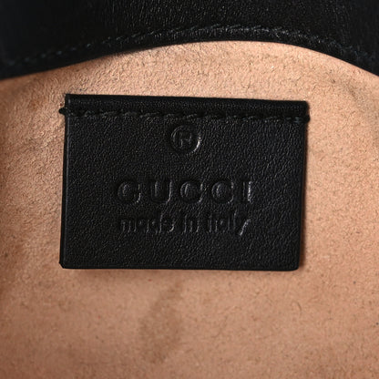Gucci Calfskin Matelasse Super Mini GG Marmont Shoulder Bag Black 6 of 11