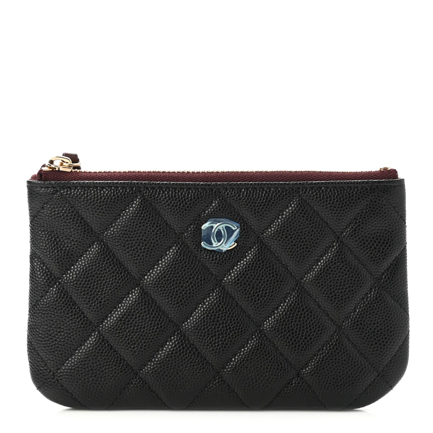 Caviar Quilted Small Cosmetic Case Black