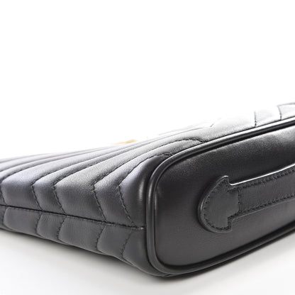 Gucci Calfskin Matelasse GG Marmont Zip Pouch Black 5 of 8