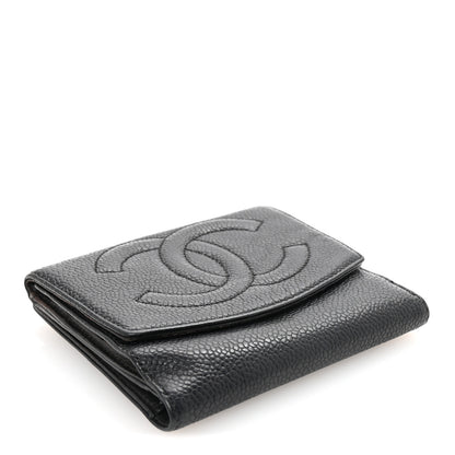 Chanel Caviar Timeless CC Compact French Wallet Black 4 of 8
