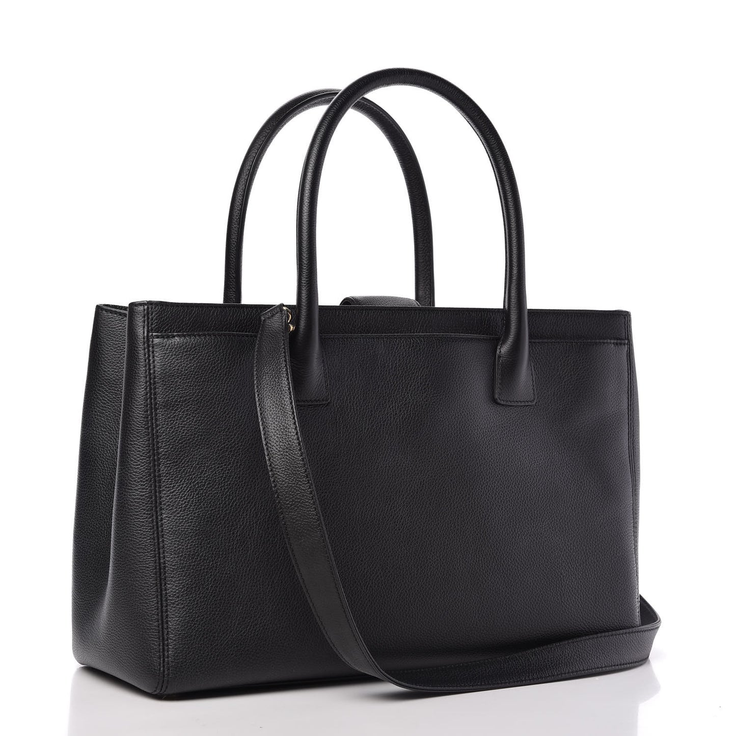 Calfskin Cerf Shopper Tote Black