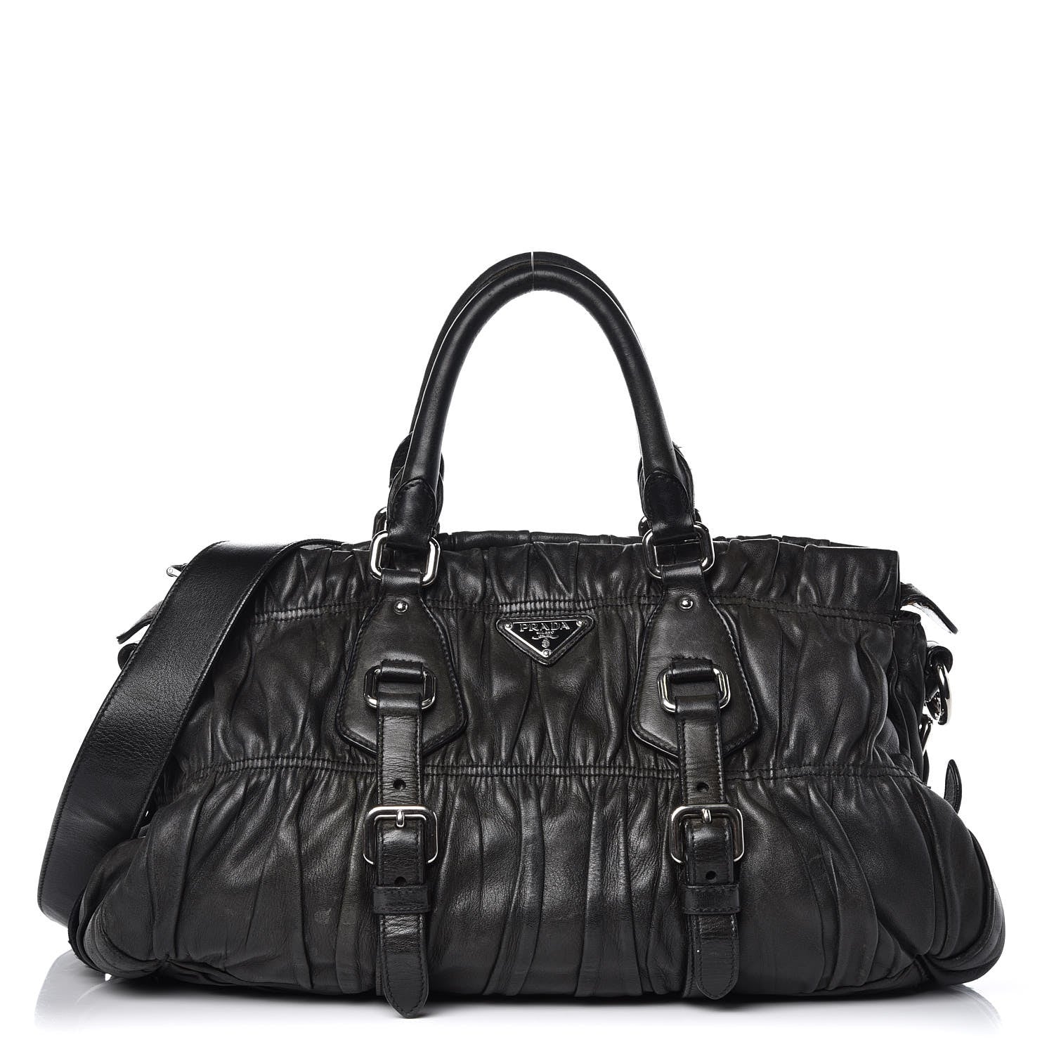 Prada Nappa Gaufre Shopping Satchel Black 3 of 39