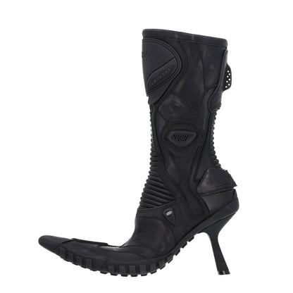Balenciaga Calfskin Distressed Biker Boots 39 Black 1 of 11