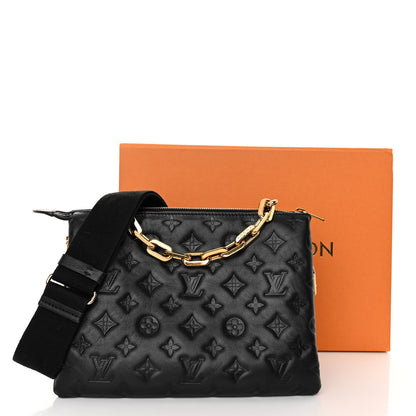 Louis Vuitton Lambskin Embossed Monogram Coussin PM Black 13 of 13