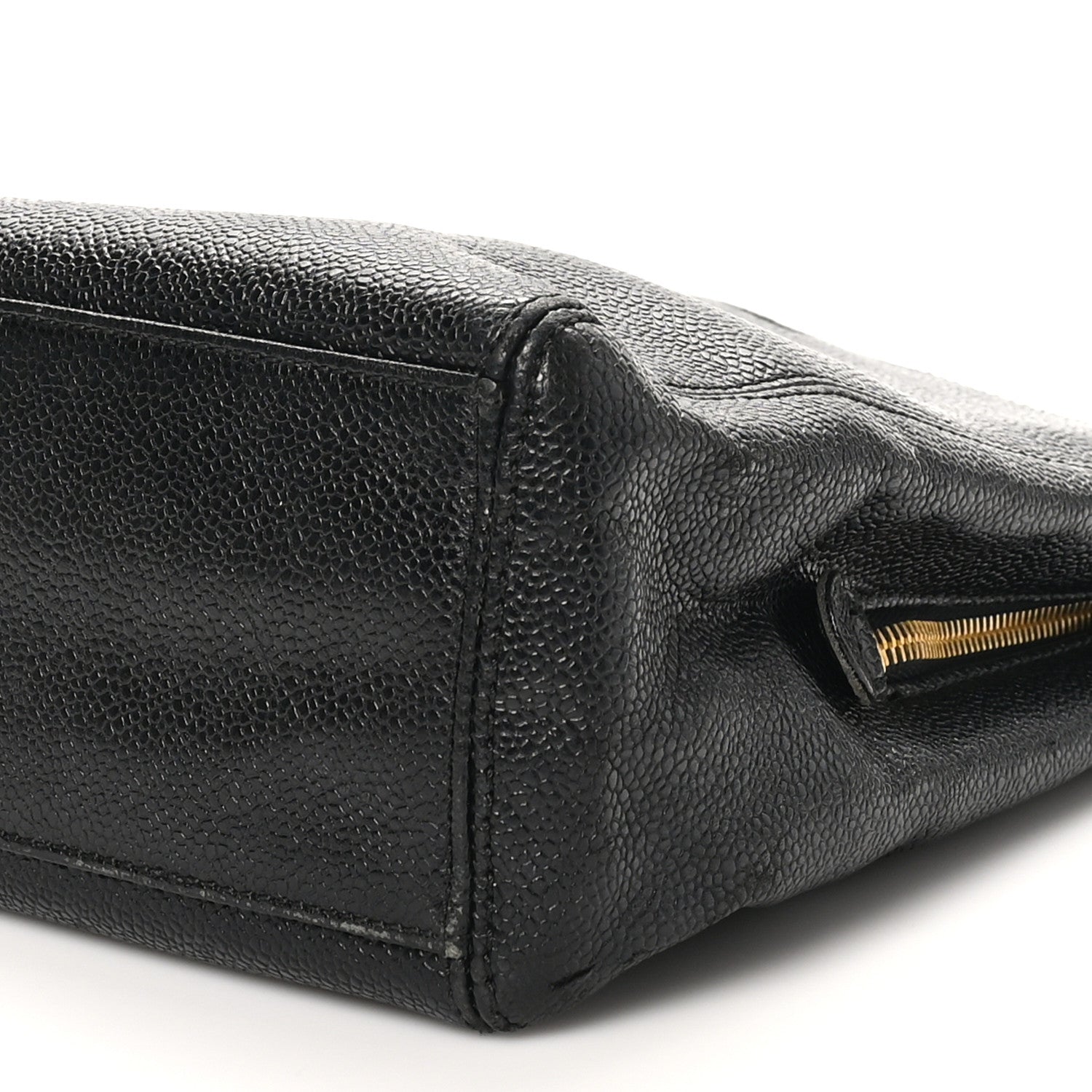 Chanel Caviar Embroidered Logo Shoulder Bag Black 10 of 11