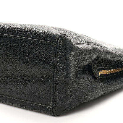 Chanel Caviar Embroidered Logo Shoulder Bag Black 10 of 11