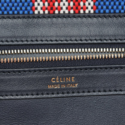 Celine Textile Striped Medium Horizontal Cabas Phantom Navy Blue 6 of 7