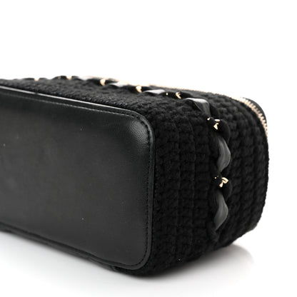 Chanel Lambskin Crochet Quilted Small Vanity Case With Chain Black 10 of 11
