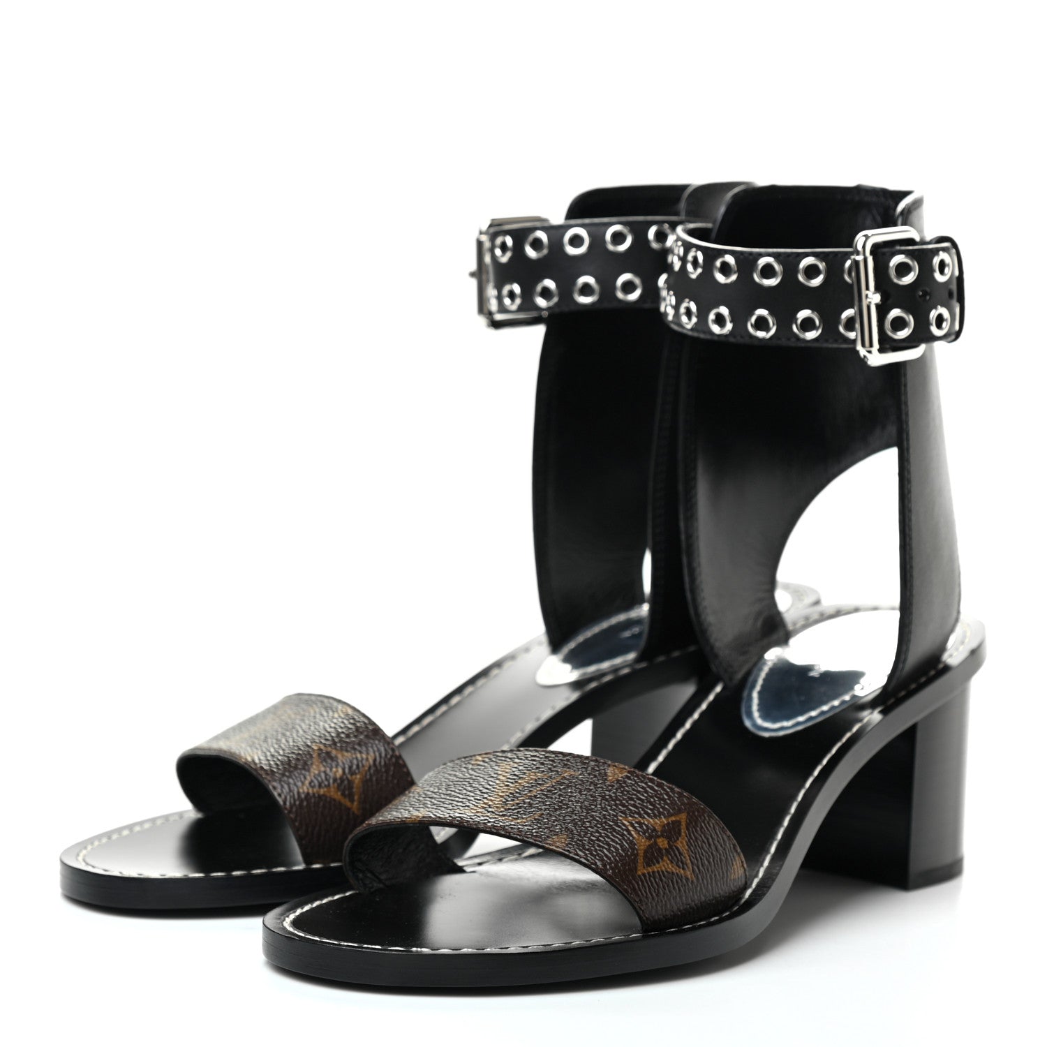 Louis Vuitton Calfskin Monogram Passenger Sandals 40 Black 3 of 5