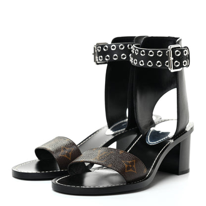 Louis Vuitton Calfskin Monogram Passenger Sandals 40 Black 3 of 5