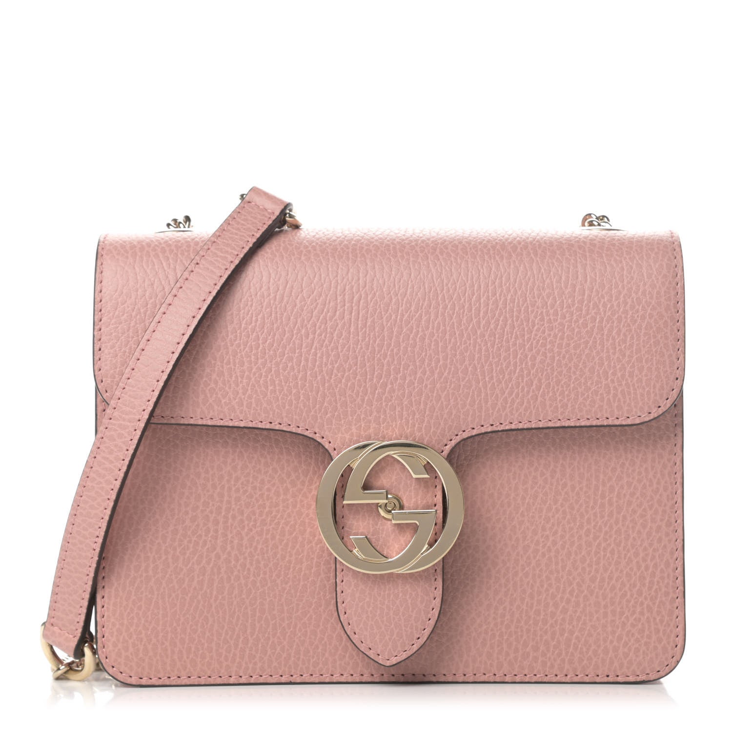 Gucci Dollar Calfskin Small Interlocking G Shoulder Bag Soft Pink 1 of 10