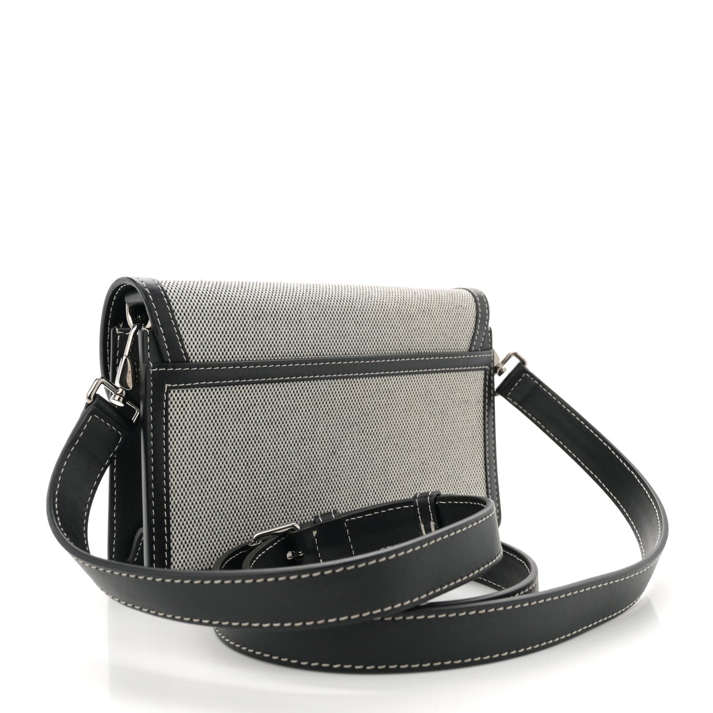 Cotton Canvas Horseferry Print Crossbody Black
