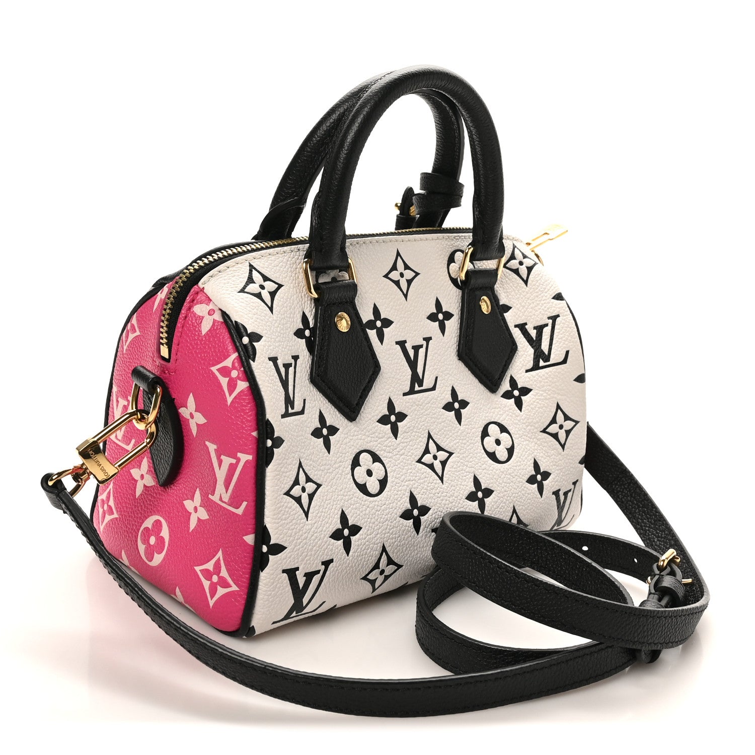 Louis Vuitton Empreinte Monogram Spring in the City Speedy Bandouliere 20 Black White Pink 3 of 9