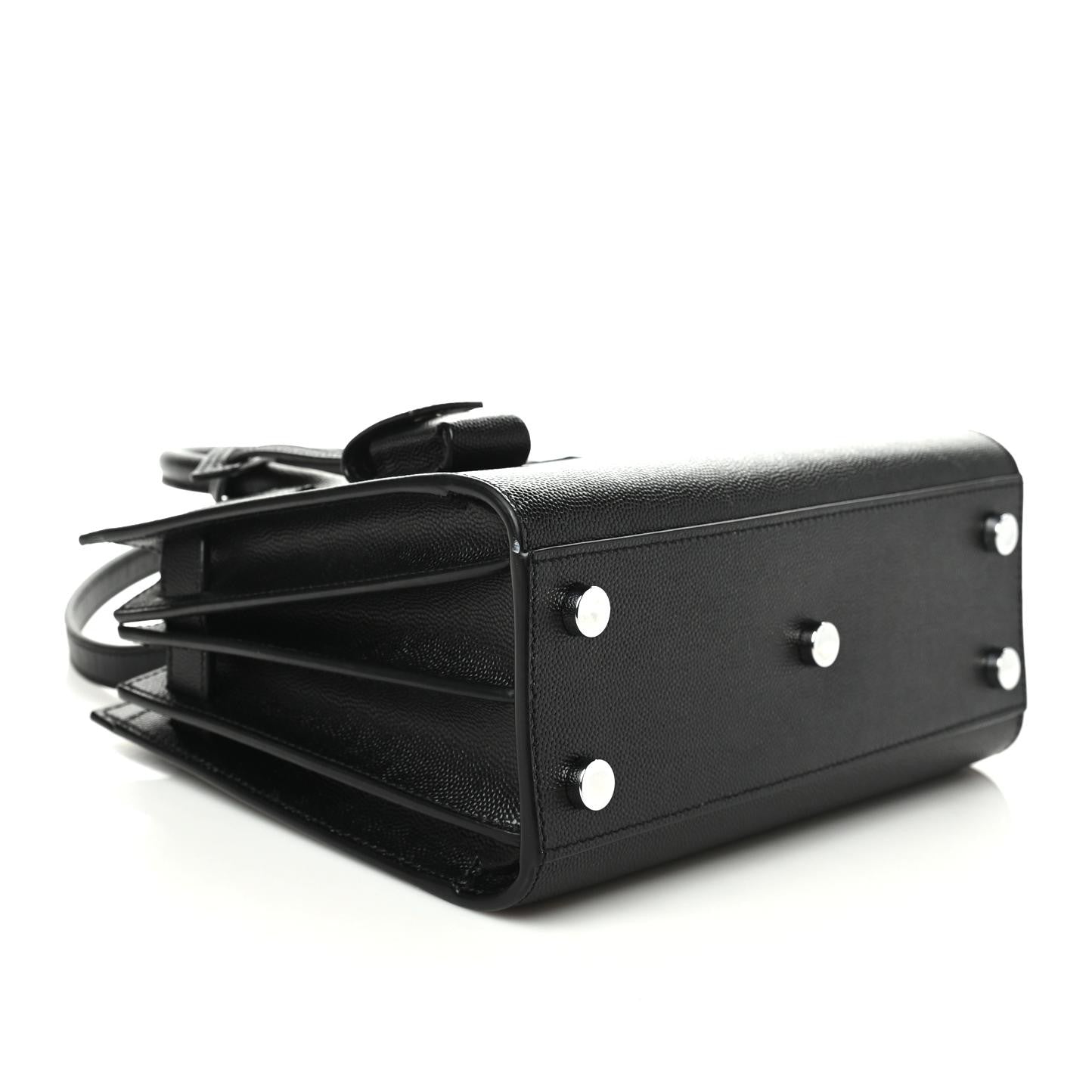 Grained Calfskin Nano Sac De Jour Black