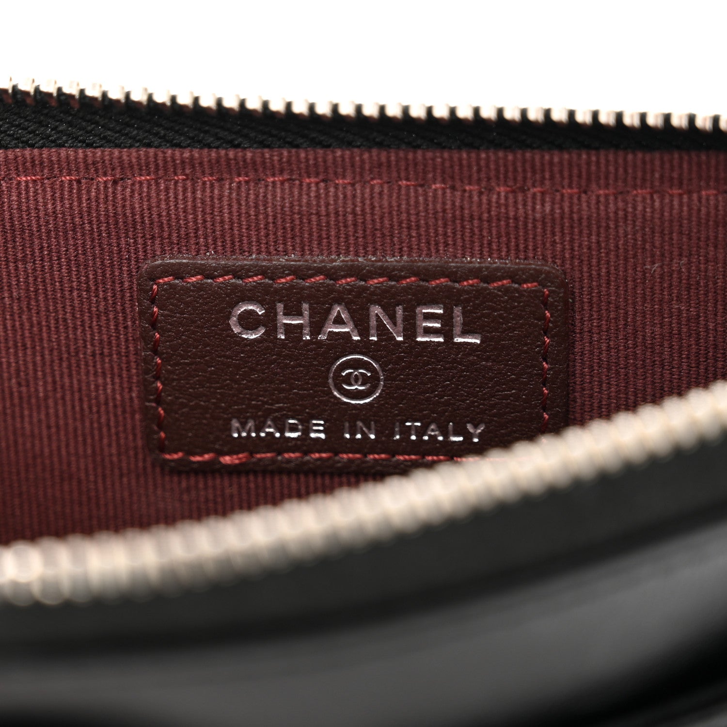 Chanel Lambskin Quilted Zip Card Holder Black 6 of 7