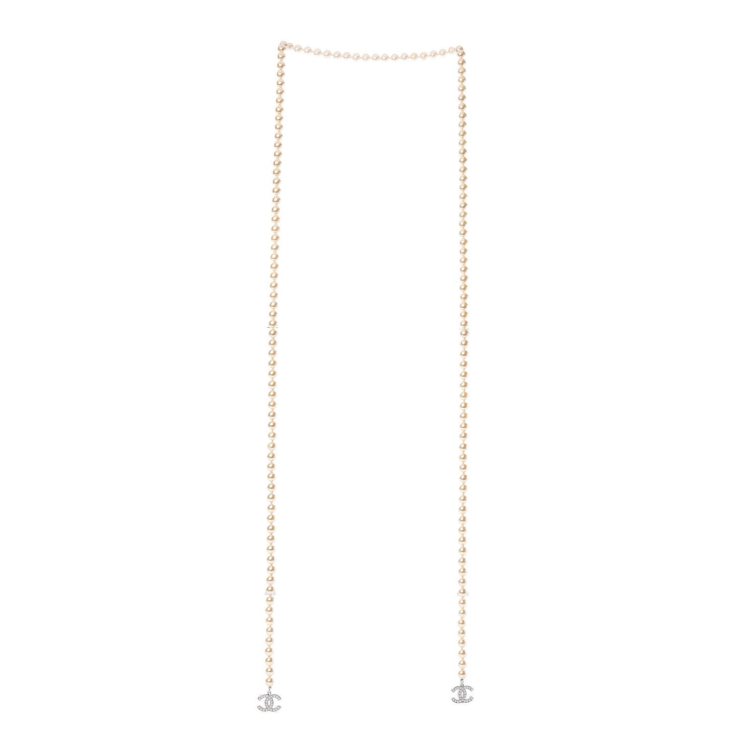 Chanel Pearl CC Long Necklace Silver 3 of 5
