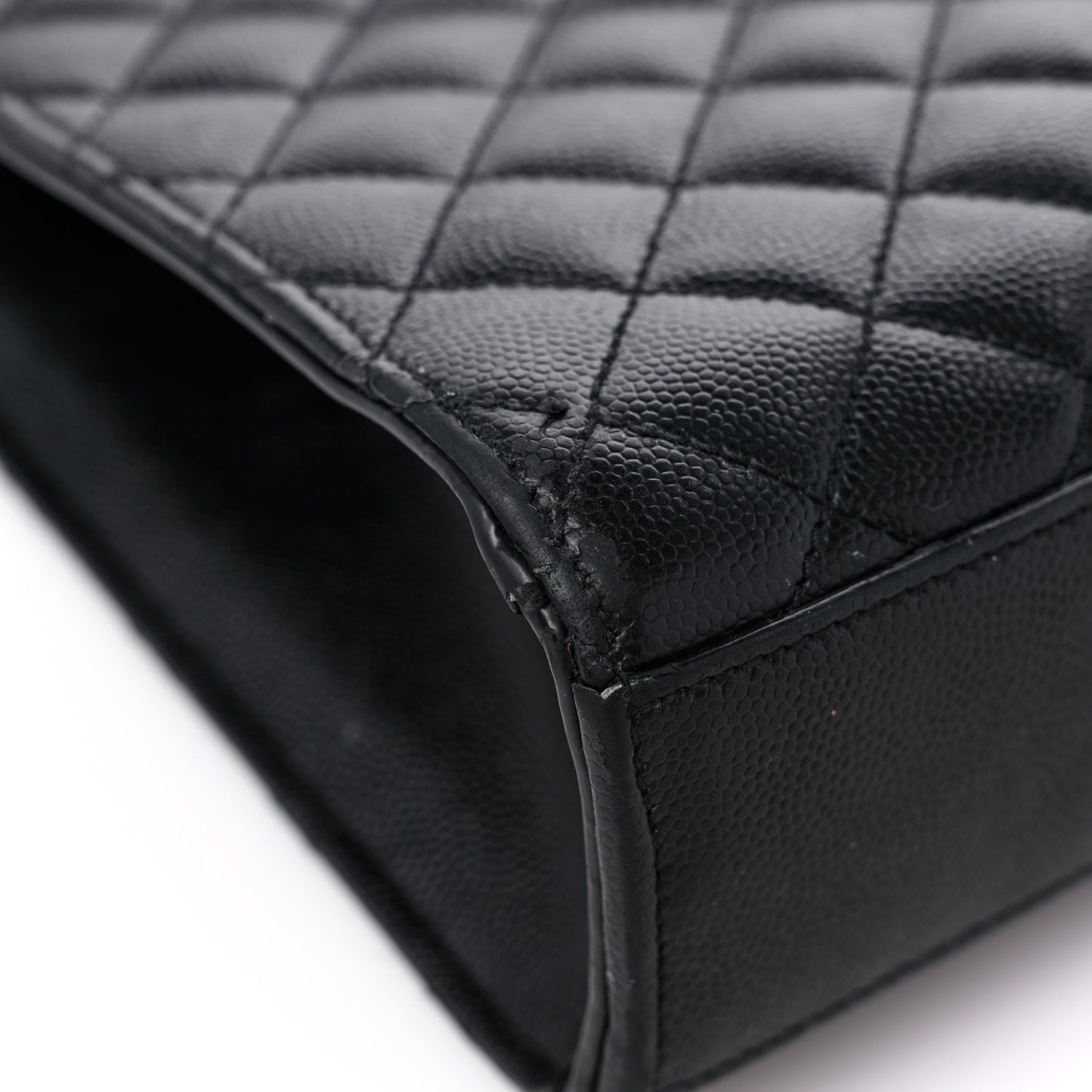 Grain De Poudre Textured Mixed Matelasse Large Triquilt Monogram Satchel Black