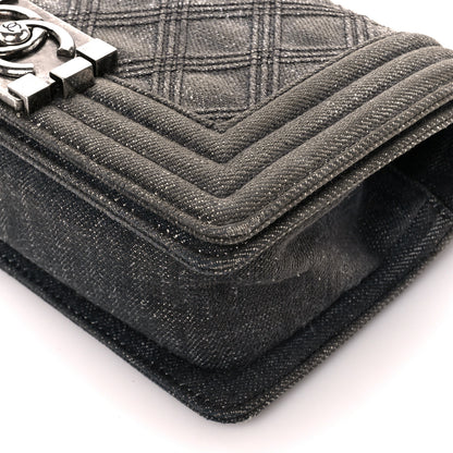 Chanel Denim Quilted Small Boy Flap Black 9 of 10