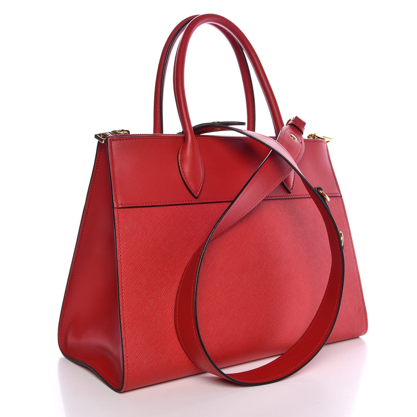 Saffiano City Calf Medium Esplanade Tote Rosso