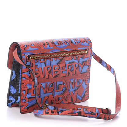 Burberry Calfskin Graffiti Print Small Macken Crossbody Bag Black 3 of 10