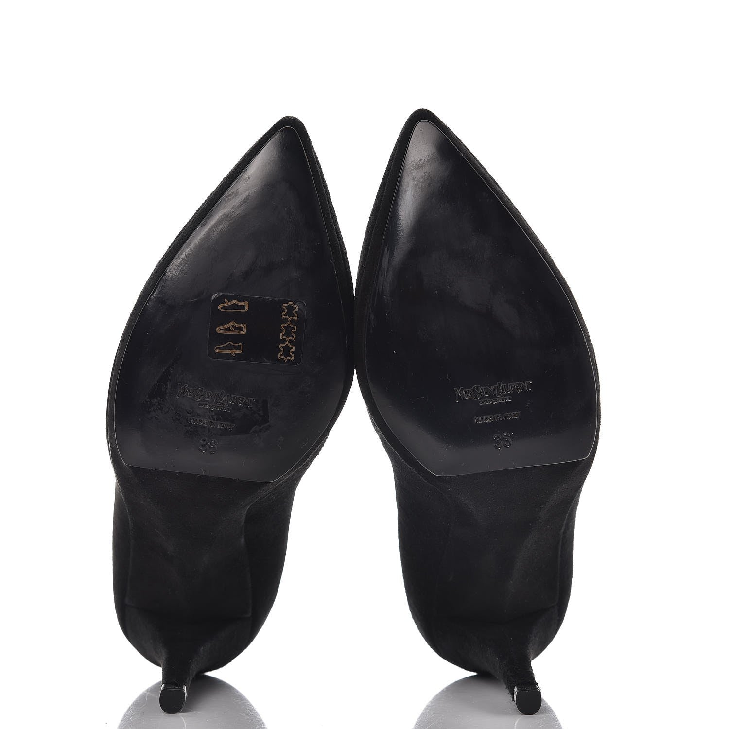 Saint Laurent Suede Pointed Toe Platform Pumps 36 Black 5 of 10