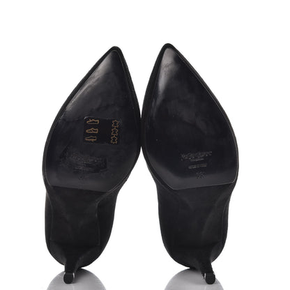 Saint Laurent Suede Pointed Toe Platform Pumps 36 Black 5 of 10