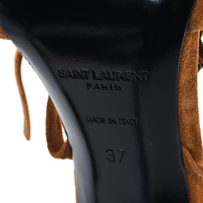 Saint Laurent Suede Paz 105 Ankle Strap Sandals 37 Cachemire Light Brown 7 of 9