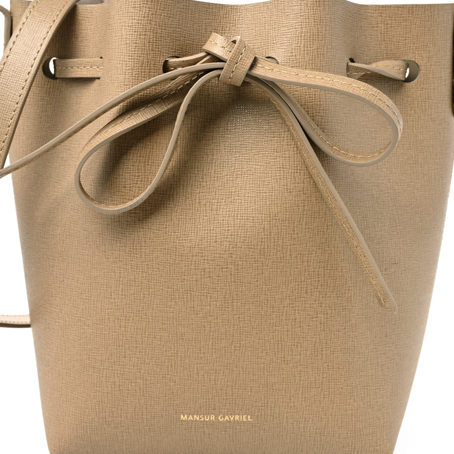 Mansur Gavriel Saffiano Mini Bucket Bag Elefante 7 of 9