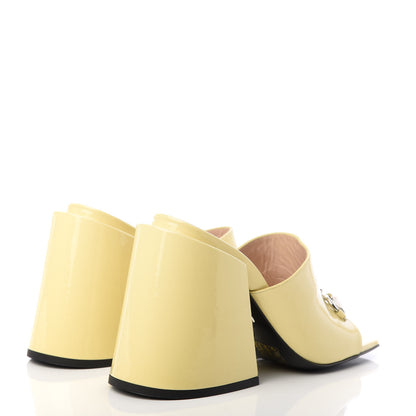 Gucci Patent Lexi Horsebit High-Heel Slide Sandals 36.5 Burro 4 of 11