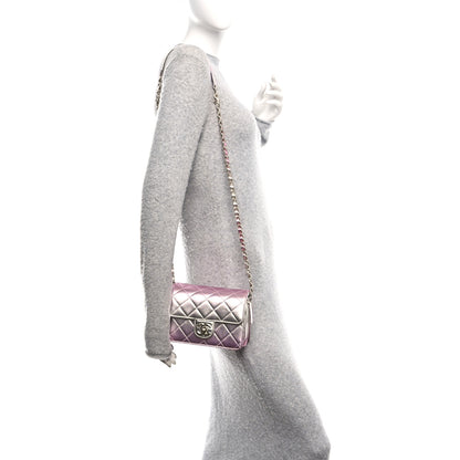 Chanel Metallic Lambskin Like A Wallet Flap Golden Pink 2 of 10