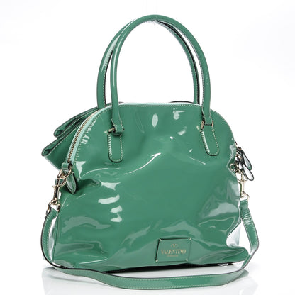 Valentino Garavani Patent Lacca Bow Dome Tote Green 3 of 6